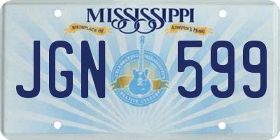 MS license plate JGN599