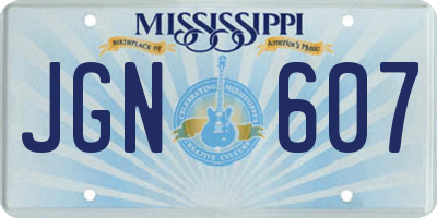 MS license plate JGN607