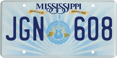 MS license plate JGN608