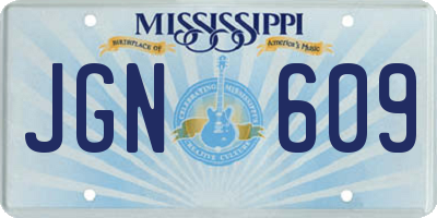 MS license plate JGN609