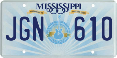MS license plate JGN610