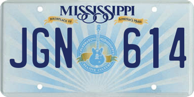 MS license plate JGN614