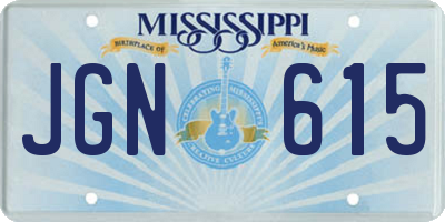 MS license plate JGN615