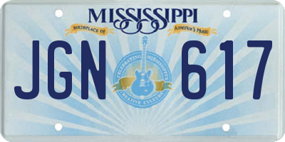 MS license plate JGN617