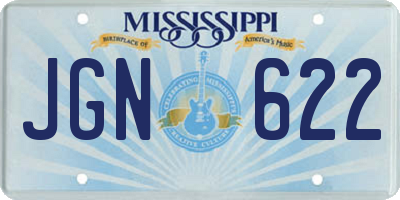 MS license plate JGN622