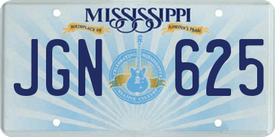 MS license plate JGN625