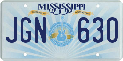 MS license plate JGN630