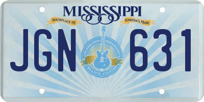 MS license plate JGN631