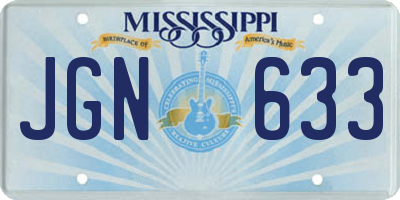 MS license plate JGN633