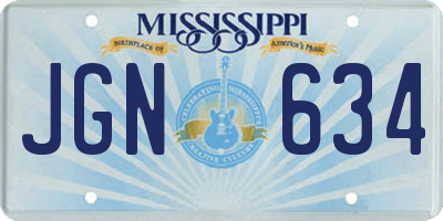 MS license plate JGN634