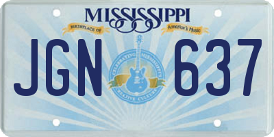 MS license plate JGN637