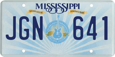 MS license plate JGN641