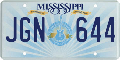 MS license plate JGN644