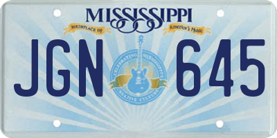 MS license plate JGN645