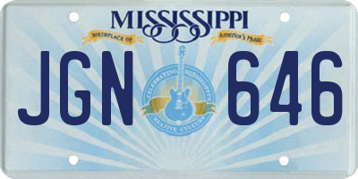 MS license plate JGN646