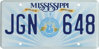 MS license plate JGN648