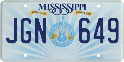 MS license plate JGN649