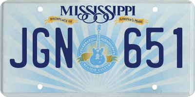 MS license plate JGN651