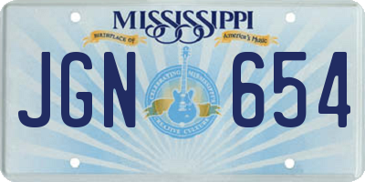 MS license plate JGN654