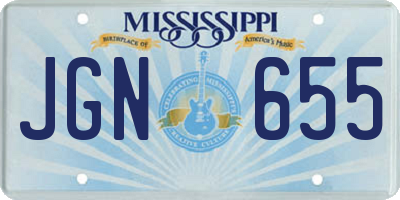 MS license plate JGN655