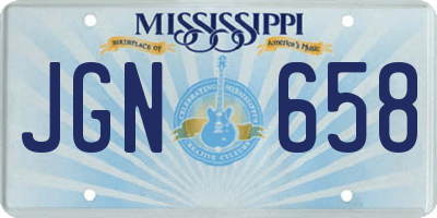 MS license plate JGN658