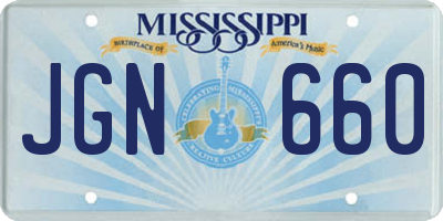 MS license plate JGN660