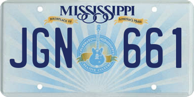 MS license plate JGN661