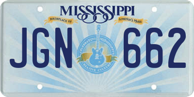 MS license plate JGN662