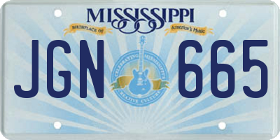 MS license plate JGN665