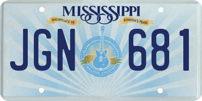 MS license plate JGN681