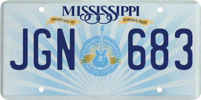 MS license plate JGN683