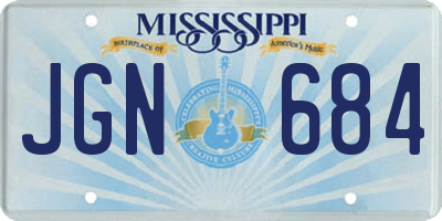 MS license plate JGN684