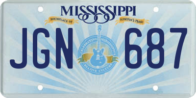 MS license plate JGN687