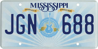 MS license plate JGN688