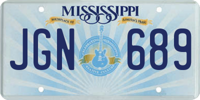 MS license plate JGN689