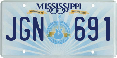 MS license plate JGN691