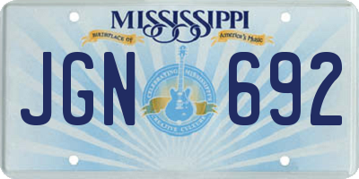 MS license plate JGN692