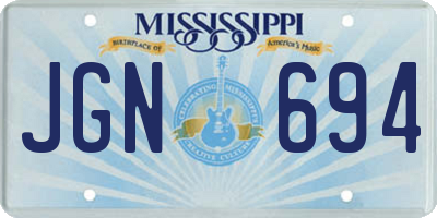 MS license plate JGN694