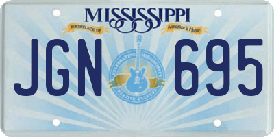 MS license plate JGN695
