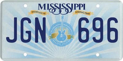 MS license plate JGN696