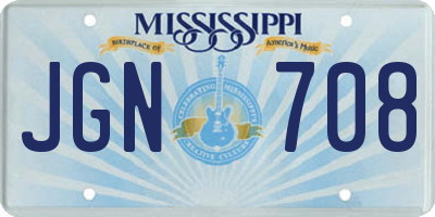 MS license plate JGN708