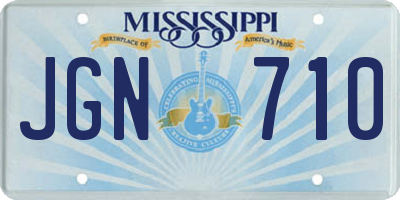 MS license plate JGN710