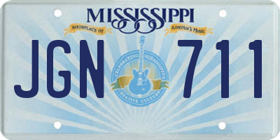 MS license plate JGN711