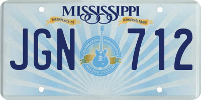 MS license plate JGN712