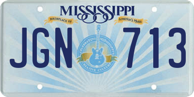 MS license plate JGN713