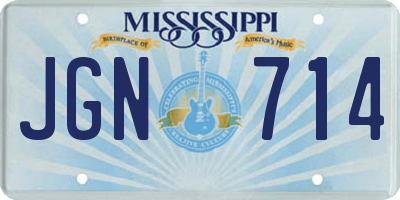MS license plate JGN714