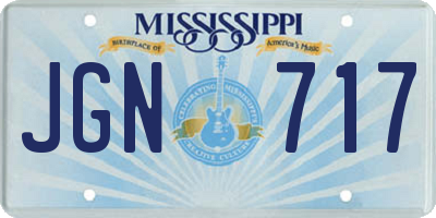 MS license plate JGN717