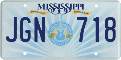 MS license plate JGN718