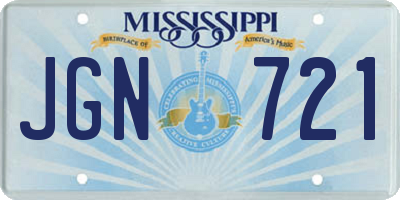 MS license plate JGN721