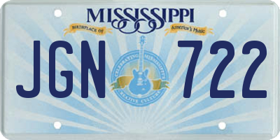 MS license plate JGN722